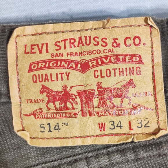 Levi's 514 corduroy pants slim straight men's size W34 brown - Picture 5 of 14